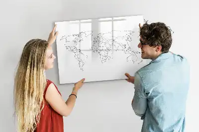 Magnetic marker board world map design