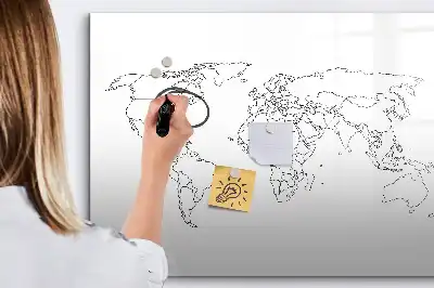 Magnetic marker board world map design