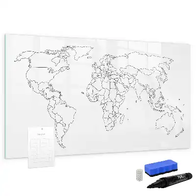 Magnetic marker board world map design
