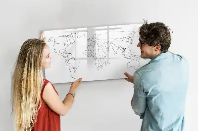 Magnetic marker board world map design