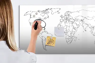 Magnetic marker board world map design