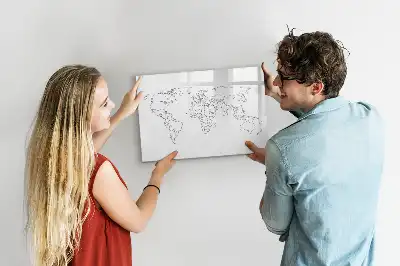 Magnetic marker board world map design
