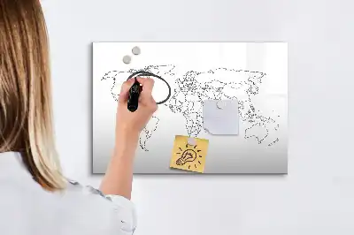 Magnetic marker board world map design