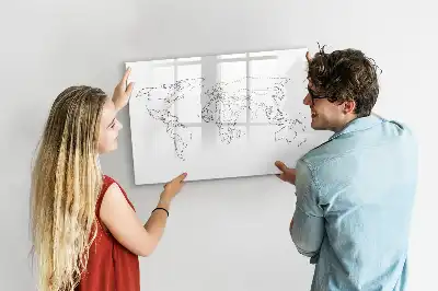 Magnetic marker board world map design