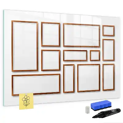 Magnetic marker board with wooden frame