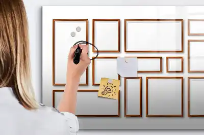Magnetic marker board with wooden frame
