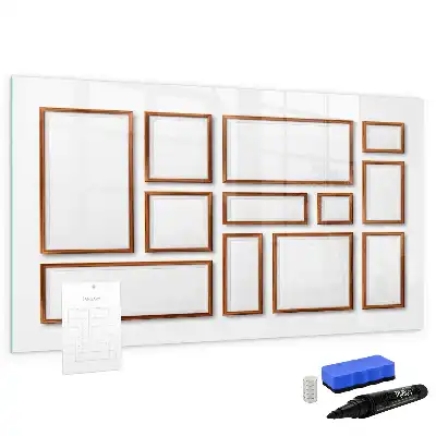 Magnetic marker board with wooden frame