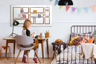 Magnetic marker board with wooden frame