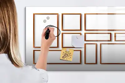 Magnetic marker board with wooden frame