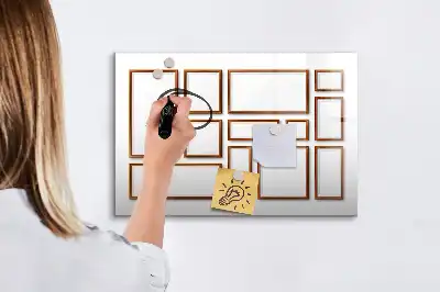 Magnetic marker board with wooden frame