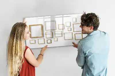 Magnetic glass dry erase board with wooden frames