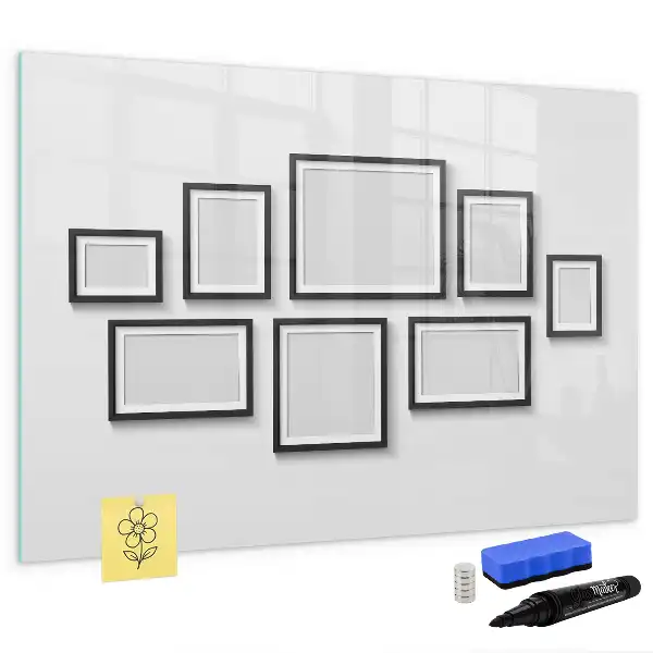 Magnetic marker board with black frame
