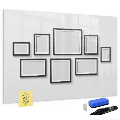 Magnetic marker board with black frame