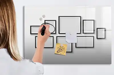 Magnetic marker board with black frame