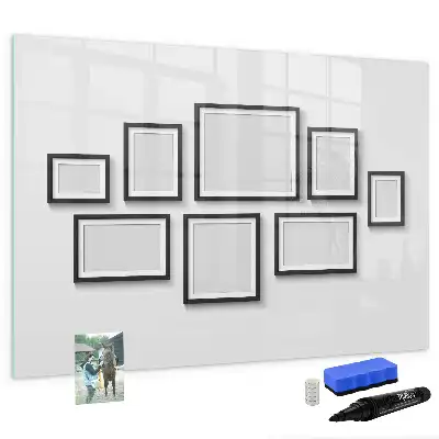 Magnetic marker board with black frame