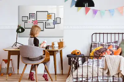 Magnetic marker board with black frame