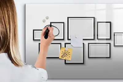 Magnetic marker board with black frame