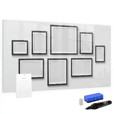 Magnetic marker board with black frame