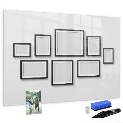 Magnetic marker board with black frame