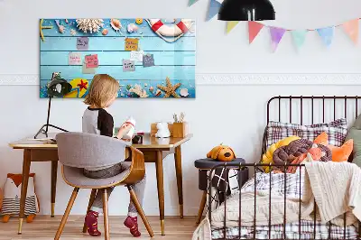 Magnetic glass dry erase board beach themed accessory