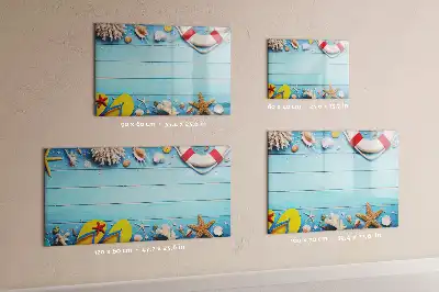 Magnetic glass dry erase board beach themed accessory