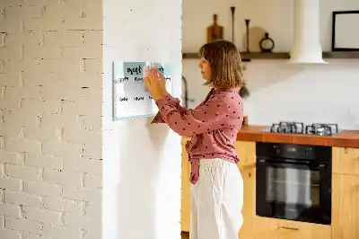 Magnetic glass dry erase board meal planner