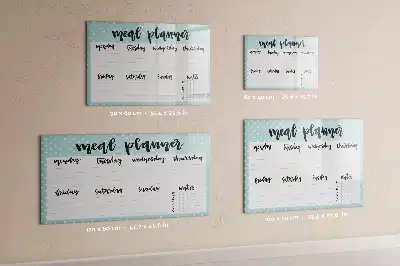 Magnetic glass dry erase board meal planner