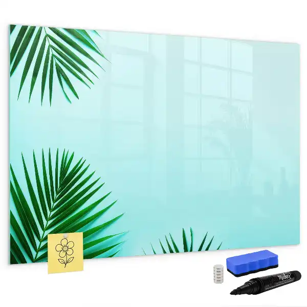 Magnetic marker board palm leaves pattern