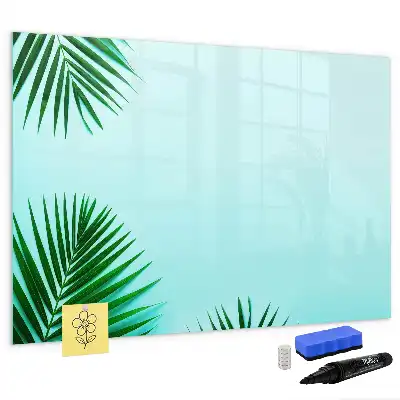 Magnetic marker board palm leaves pattern