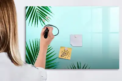 Magnetic marker board palm leaves pattern