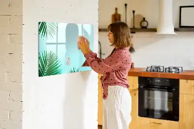 Magnetic marker board palm leaves pattern