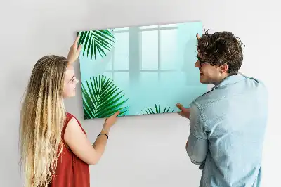 Magnetic marker board palm leaves pattern