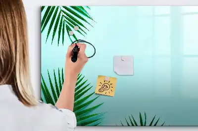 Magnetic marker board palm leaves pattern