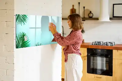 Magnetic marker board palm leaves pattern