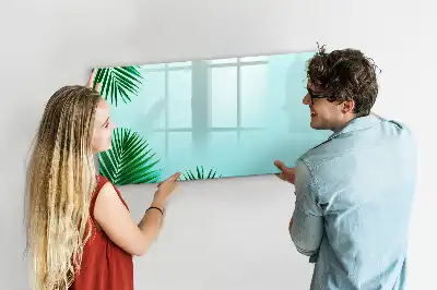 Magnetic marker board palm leaves pattern