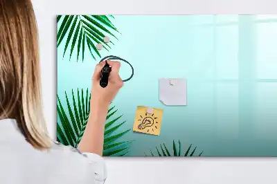 Magnetic marker board palm leaves pattern