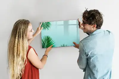 Magnetic marker board palm leaves pattern
