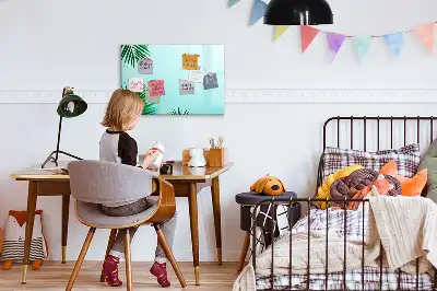 Magnetic marker board palm leaves pattern