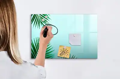Magnetic marker board palm leaves pattern