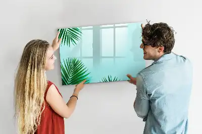 Magnetic marker board palm leaves pattern