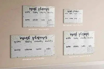 Magnetic marker board with weekly menu and stars motif