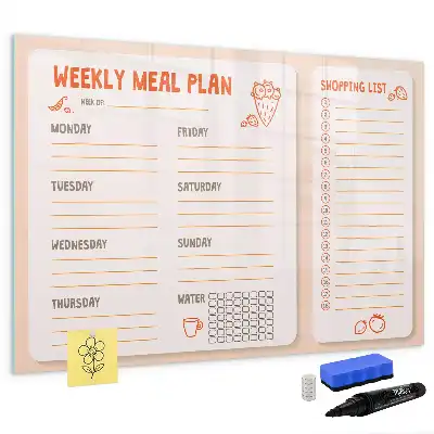 Magnetic meal planner board retro style design