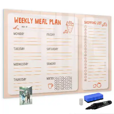 Magnetic meal planner board retro style design