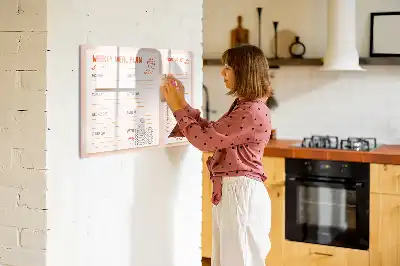 Magnetic meal planner board retro style design