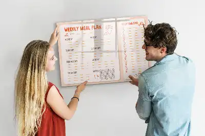Magnetic meal planner board retro style design