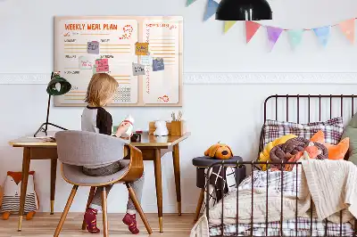 Magnetic meal planner board retro style design