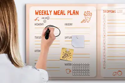 Magnetic meal planner board retro style design
