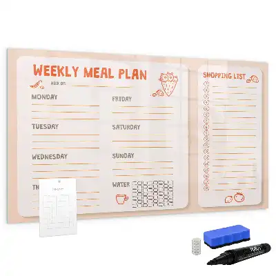 Magnetic meal planner board retro style design