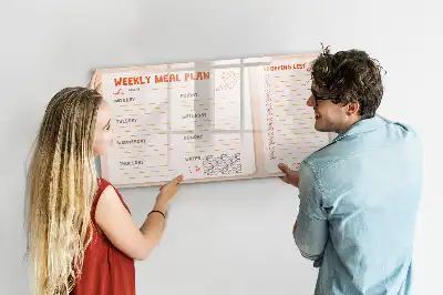 Magnetic meal planner board retro style design