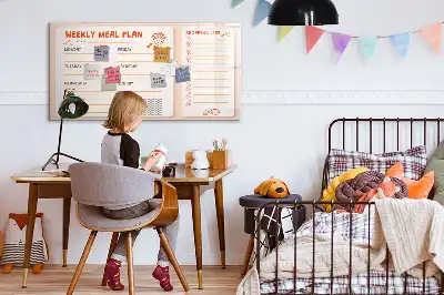 Magnetic meal planner board retro style design